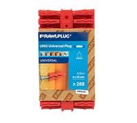 Rawlplug - Lot de 288 chevilles Uno, rouge
