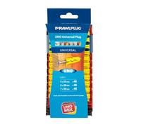 Rawlplug Uno Lot de 144 chevilles murales universelles 6, 7, 8 mm | Chevilles pour plaques de plâtre, maçonnerie, brique, béton | Chevilles murales solides anti-rotation | chevilles de fixation pour