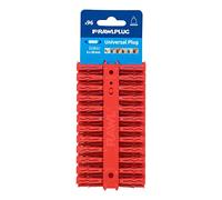 Rawlplug Uno R-U1-RED-96-C Lot de 96 chevilles universelles anti-rotation pour plaques de plâtre, maçonnerie, brique, béton - Rouge - 6 mm