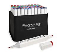 RAWMARK Lot de 80 marqueurs à alcool de 80 couleurs | Marqueurs double face | Stylos manga | Stylos graffiti | Marqueur pour graffiti de projets architecturaux sur tissus ou bois | TwinMarker