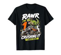 Rawr Im 1 Crushing It Since 2025 Dinosaur Monster Truck T-Shirt