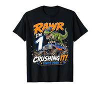 Rawr Im 1 Crushing It Since 2025 Dinosaur Monster Truck T-Shirt