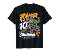 Rawr Im 10 Crushing It Since 2016 Dinosaur Monster Truck T-Shirt