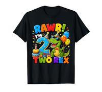 Rawr I'm 2 Two Rex Dinosaur 2nd Birthday Boy Party T-Shirt