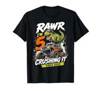 Rawr Im 5 Crushing It Since 2021 Dinosaur Monster Truck T-Shirt