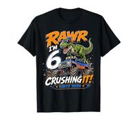 Rawr Im 6 Crushing It Since 2020 Dinosaur Monster Truck T-Shirt