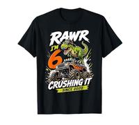 Rawr Im 6 Crushing It Since 2020 Dinosaur Monster Truck T-Shirt