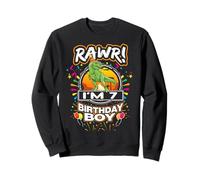 Rawr I'm 7 7th Birthday TRex Dinosaur 7 Years Old for Boy Sweatshirt