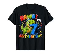 Rawr I'm 7 Cool T-Rex Dinosaur Jungle 7th Birthday Boy T-Shirt
