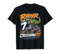 Rawr Im 7 Crushing It Since 2019 Dinosaur Monster Truck T-Shirt