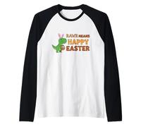 Rawr Means Happy Easter Funny T-Rex Dinosaure Oreilles de Lapin Manche Raglan