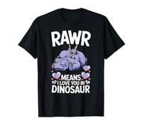 Rawr Means I Love You in Dinosaur Sleepy Stegosaure Design T-Shirt