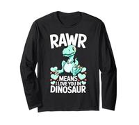 Rawr Signifie « Je t'aime » dans Un Joli Motif de Dinosaure en Forme de tyrannosaure Manche Longue