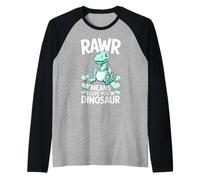 Rawr Signifie « Je t'aime » dans Un Joli Motif de Dinosaure en Forme de tyrannosaure Manche Raglan