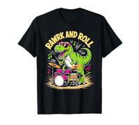 Rawrk and Roll T-Rex Dinosaure Rock Pun Drummer Drummer T-Shirt