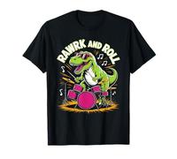 Rawrk and Roll T-Rex Dinosaure Rock Pun Drummer Drummer T-Shirt