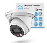Rawrr UltraHD 4K (8MP) IP PoE AI Camera, 49ft Nightcolor, Security Outdoor Turret Camera, Microphone intégré, détection Humaine, Déterminant Actif, FOV 129°, 4K@15fps IP8M-2779EW-AI (Blanc)