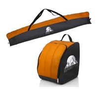 Rawstyle Sac à chaussures de ski, Imperméable, 160 cm ou 180 cm, Housse de ski, Pour sports d'hiver, Combiné (noir, orange, 180 cm)
