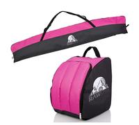 Rawstyle Sac à chaussures de ski, Imperméable, 160 cm ou 180 cm, Housse de ski, Pour sports d'hiver, Combiné (noir, rose, 180 cm)