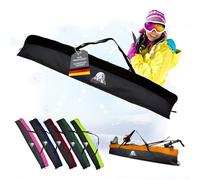 Rawstyle Sac à ski pour adultes, pour bâtons de ski, 160 cm ou 180 cm, imperméable, pour sports d'hiver, modèle 2 (noir/noir (160 cm))