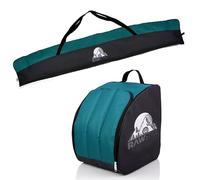 Rawstyle Sac de ski imperméable pour chaussures de ski - 160 cm, 180 cm, 190 cm - Pour sports d'hiver - Combiné (set 190 cm, noir/turquoise)