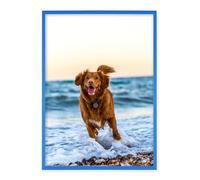 RAWWEST.BIS Cadre Photo 70x100 cm en Aluminium Anti-reflet bleu cadre decoration murale pour Affiche Poster Œuvre d'Art Photo Puzzle Verre Acrylique Fixation Verticale & Horizontale