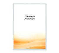 RAWWEST.BIS Cadre Photo 70x100 cm en Aluminium argenté cadre decoration murale pour Affiche Poster Œuvre d'Art Photo Puzzle Verre Acrylique avec Filtre UV Fixation Verticale & Horizontale
