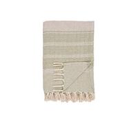 RAWYIA - Plaid 130x180cm Vert et Beige à Motifs Géométriques - HOUSE_NORDIC