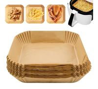 Raxfekro 150 Stück Backpapier für Heißluftfritteuse 20x20x4.5cm Airfryer Backpapier für Ninja Dual Zone Kompatibel mit Ninja AF300EU AF400EU und Anderen Dual Zone Air Fryer (20 x20 x 4.5cm)