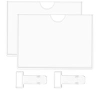 Raxfekro 2 Porte Vignette Assurance Auto Transparent 15,6CM*22CM Carte Handicapé pour Pare-Brise Support Adhésif pour Support Caducée Voiture, 2 Support de Stationnement et Carte de Parking