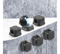 Raxfekro 6 pièces de Supports de Câbles Clips de Câbles, Cable Management de Réglables, Clips Cable de Chargement Autocollant pour Bureau, Table de Nuit