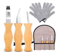 Raxfekro Couteau sculpture bois a sculpter, Set de Couteaux pour Sculpter des Cuillères, Outils Sculpture Cuillère avec Couteau Crochet pour débutants et professionnels