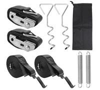 Raxfekro Stormband Kit de protection contre la tempête pour auvent avec piquets d'ancrage, sangles de serrage et crochets, compatible avec Thule, Fiamma, Omnistor et autres auvents de camping-car |