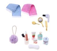 RAXLUPO 15 pièces Maison de poupée Meubles Miniatures Articles de Toilette Accessoires Miniatures pour Maison de Poupée Décoration de maison de poupée Mini Jouet