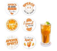 RAXLUPO 6 Pièces Dessous de Verre Diamètre 10 cm Aperol Essous de Verre Rond en Feutre, Convient aux Verres à Cocktail, aux Tasses à Café