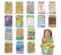 Raxove Affiches éducatives pour enfants,Affiches pédagogiques pour enfants - 16X Tableau des numéros de matériel pédagogique - Formes, jours par semaine, carte du monde, affiches élémentaires laminées