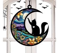 Raxove Cadeaux commémoratifs pour chats - Ornement pour chats d'Halloween - Attrape-rêves pour la perte d'animaux, chat mémorial noir pour chat décoration d'Halloween pour la maison