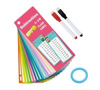 Raxove Cartes flash Soustraction, Cartes flash Faits mathématiques - 15 cartes flash pour l'apprentissage multimathématique,Cartes flash avec division de multiplication, outil de pratique mathématique