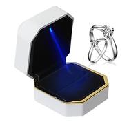 Raxove Coffret cadeau pour bijoux avec lumière LED, boîte à bijoux de fiançailles avec lumière LED - montre étui pour bagues, bracelets, colliers, propositions et cadeaux de fiançailles