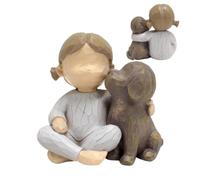 Raxove Figurine de fille et de chien, sculptures de fille et de chien pour la maison, sculpture de statue de chiot statuette en résine de chien fille | Sculpture Love My Dog, Figurines de chiens