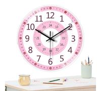 Raxove Horloge éducative pour enfants, horloge éducative, horloge murale analogique pour chambre à coucher de 8 pouces - horloge éducative pour l'enseignement 'maintenant sans tic-tac, horloge