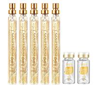 Raxove Kit de Levage de Fils protéinés, Combinaison d' dorées, Fils protéinés solubles hydratants, 5 + 2 Fils protéinés, kit de Soins de la Peau pour Femme, Peau sèche