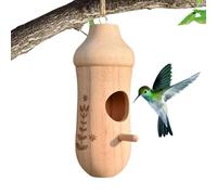 Raxove Maison en bois pour colibris Maison pour oiseaux colibris Mangeoire pour colibris en forme de maison pour petits oiseaux | Colibri avec corde, maison de colibri en bois