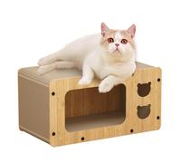 Raxove Maison griffoir pour chats en carton avec boîte à chat haute résistance | Maison en carton pour chats avec grattoir, lit de salon en carton résistant à l'usure pour chats