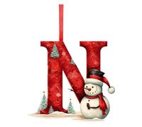 Raxove Ornements de Noël Avec Lettres De Bonhomme De Neige, 8 Cm Ornements De Noël,Ornement Créatif Pour L'arbre De Noël | Décorations En Acrylique De A À Z, Fournitures De Fête, Pièce maîtresse
