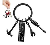 Raxove Porte-clés cadeau papa, porte-clés marteau, porte-clés avec outils à main avec règle pour tournevis à marteau, porte-clés pour voiture, cadeaux pour papa, Noël, Nouvel An, anniversaire
