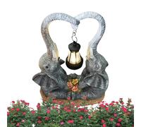 Raxove Statue éléphant solaire,Statue de jardin 'éléphant solaire,Lampe en forme d'éléphant en forme de jardin solaire en résine - Éclairage LED chaud Décoration
