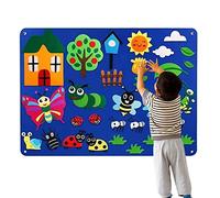 Raxove Tableau d'enseignement en feutre pour enfants, jeu de planches en feutre d'animaux de la ferme - Kit d'activités interactives pour jouer au mur | Panneau mural sensoriel pour enfants,