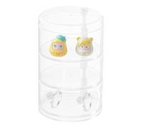 Raxove Vitrine de jouets, organisateur de bracelet | Présentoir rond multifonction | Vitrine pivotante pour petites poupées, récipient transparent pour cheveux pour plan de