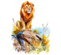 raxxa Calendrier mensuel 2026 de qualité supérieure - Motif animaux africains - Format A3 portrait